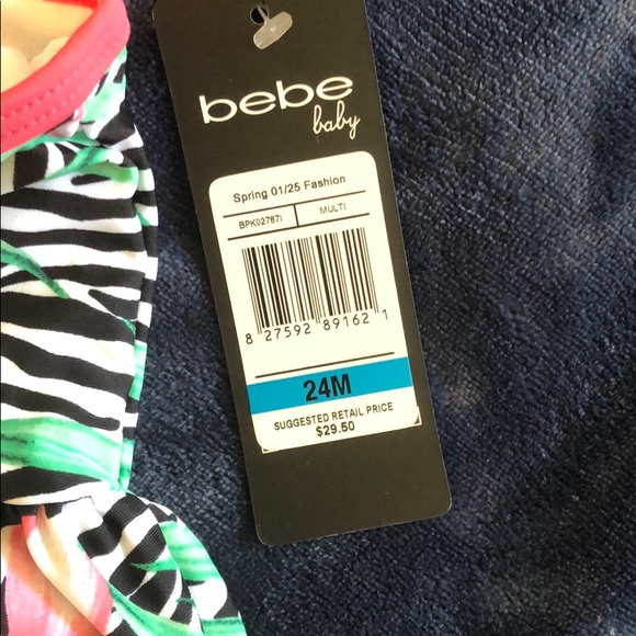 bebe  Infant  Swimsuit Ruffle One-Piece - Picture 6 of 6